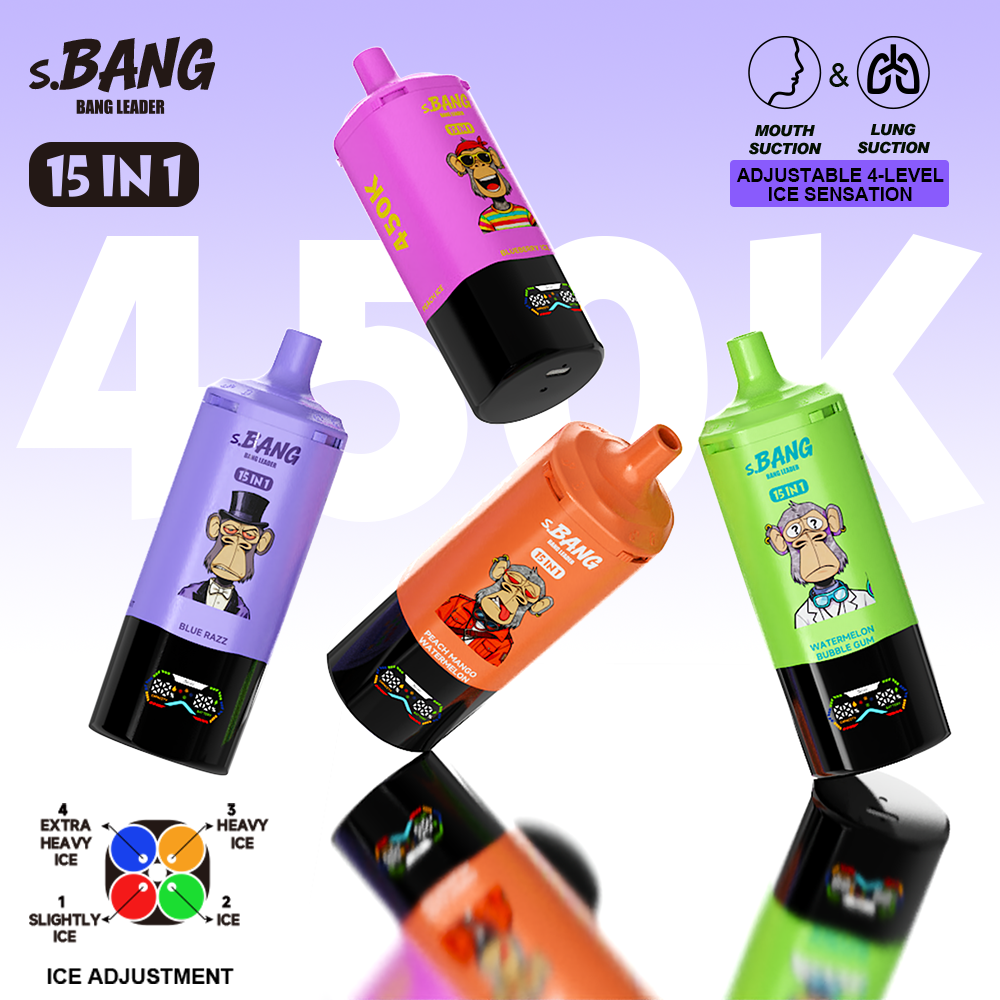 bangleager450k-2 Bang Leader 450K 15-in-1 Vape – 450000 Potiahnutí,Multi Flavor Jednorazová E-cigareta – Obrázok 1
