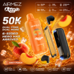 Oranžové a čierne zariadenia Airmez Xbeats Pro 50K na produktovej grafike