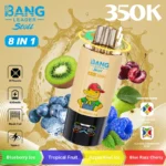 Bang Leader Stoll 350K 8 v 1 s príchuťami Blueberry Ice, Tropical Fruit, Apple Kiwi Ice a Blue Razz Cherry