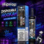 Hiphop Disposable Hookah 80K s motívom sivého draka a originálnym balením