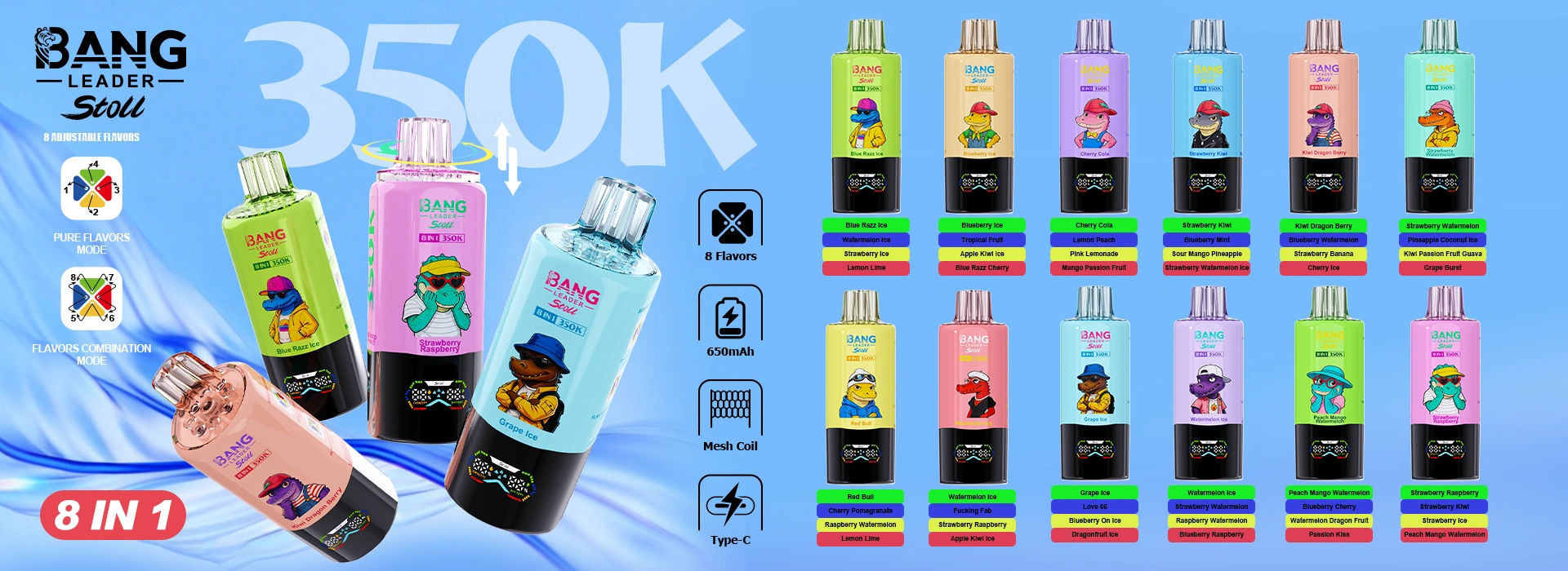 Bang Leader 350K 8v1 jednorazová vape