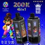 BANG BLAZE 200K Puffs 6 v 1 – veľkokapacitná nabíjateľná jednorazová e-cigareta s 6 nádržami a LCD displejom – Obrázok 4